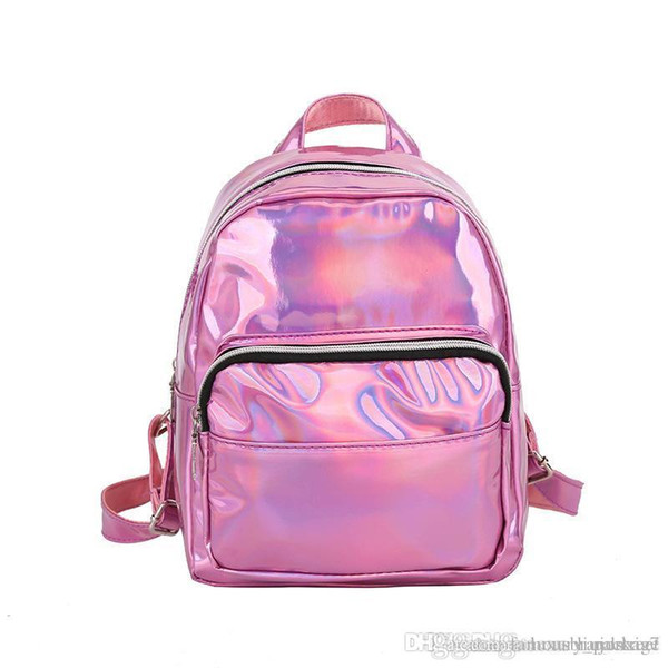 Backpack female bag Korean version 2018 new mini wild laser small backpack college wind casual small backpack