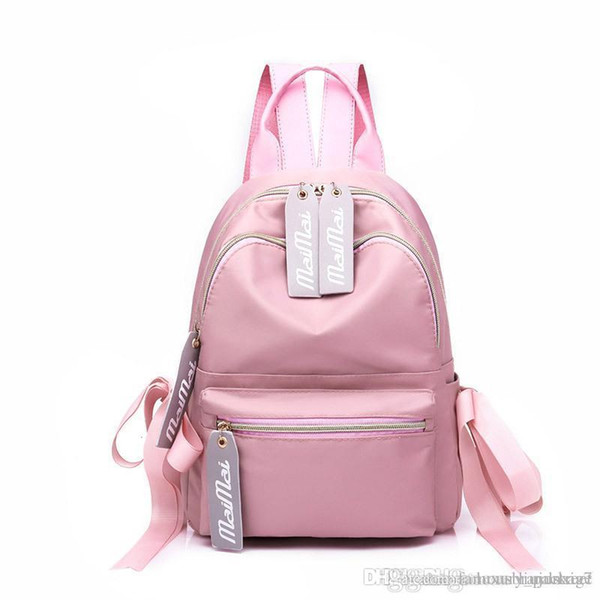 Double shoulder bag 2018 new Korean version of the trend hit color wild personality casual bucket bag simple female backpack