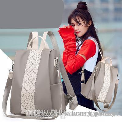 Backpack female new Korean version of the wild Oxford cloth bag fashion contrast color shoulder dual-use ladies backpack