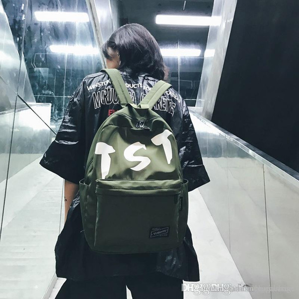 Fashion trend Korean printing nylon backpack leisure travel sports bag student bag wild computer backpack