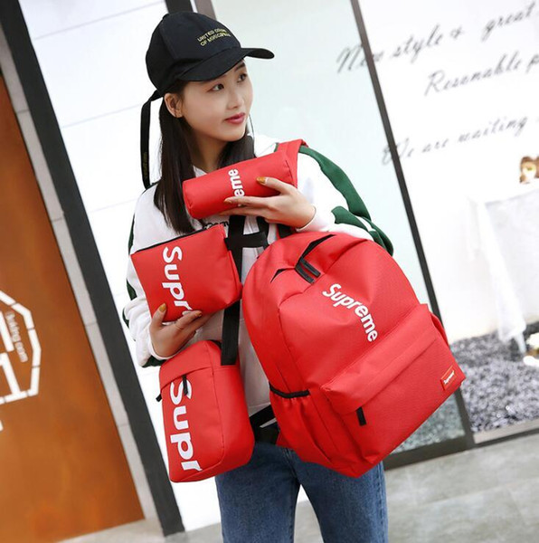 Women's shoulder bag four-piece SUpP brand letter backpack casual breathable canvas universal multi-purpose backpack student bag jm3