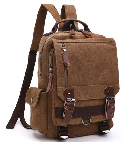 New canvas outdoor travel slung unisex backpack mugu47