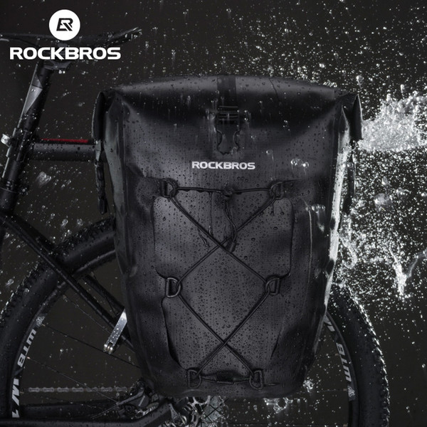 ROCKBROS New 20L Bicycle Bag Waterproof Foldable Rainproof Reflective Large Capacity Bags mtb Rear Rack Tail Seat Trunk Bike Bag