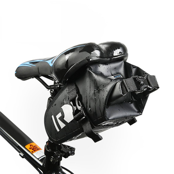 Series Full Waterproof Bike Bicycle Cycling Bag Full Waterproof PVC Accessories Rear Tail Saddle Bag Black