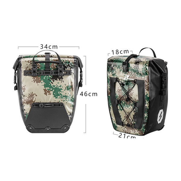 Bicycle Backpack Bag Full Waterproof Shelf Bag 27L Unilateral Frame