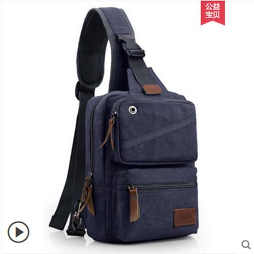 New waist bag canvas men's chest bag fashion shoulder multifunctional sports crossbody bag