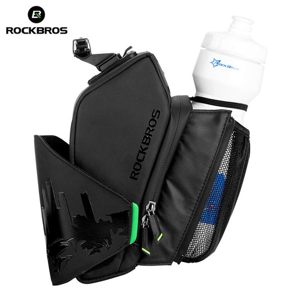 ROCKBROS Cycling Bicycle Saddle Bag With Water Bottle Pocket Waterproof MTB Bike Rear Bags Rear Seat Tail Bag Bike Accessories