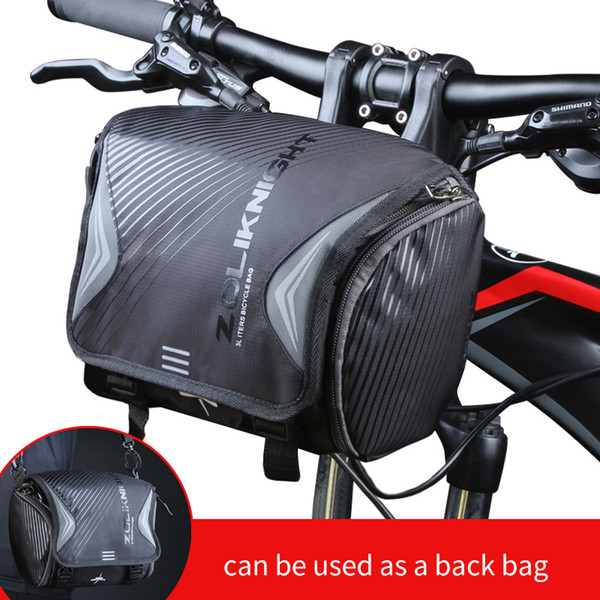 Waterproof Bike Bag Large Capacity Handlebar Front Tube Bag two way Bicycle Pocket Shoulder Cycling Bike Accessories