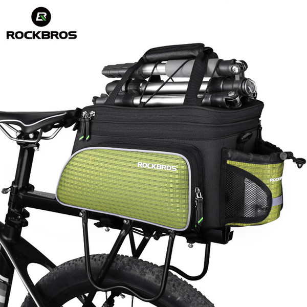 ROCKBROS Bicycle Bag Multi Function Ultralarge Capacity Reflective Pockets Quick Release Bags mtb Transport Tail Trunk Bike Bag