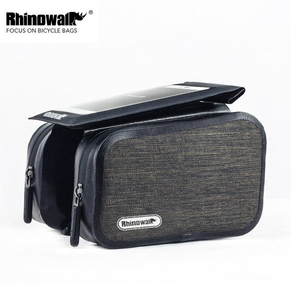 Rhinowalk Bike Top Tube Bag Rainproof MTB Bicycle Frame Front Head 6 Inch Cellphone Touch Screen Bag Pannier Cycling Accessories