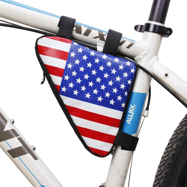 Cycling Bicycle Bags Front Tube Frame Bag Saddle Bag MTB Bike Bags Triangle Pouch Frame Holder Bycicle Accessories USA Flag