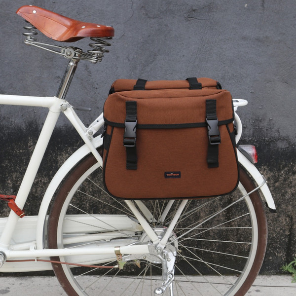 Tourbon Vintage Bicycle Pannier Bag Motorcycle Rear Rack Trunk Bike Backseat Luggage Double Bags Nylon Shoulder Bag