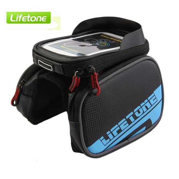 LIFETONE Bicycle Frame Front Head Top Tube Waterproof Bike Bag&Double IPouch Cycling For 6.0 in Cell Phone Bike Accessories