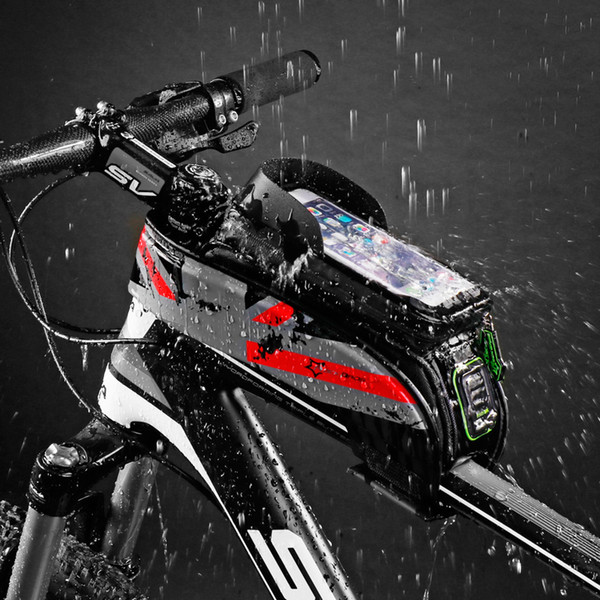 ROCKBROS MTB Road Bicycle Bags Rainproof Portable Touch Screen Cycling Top Tube Bag Headset Hole Riding Accessories Classic Bags