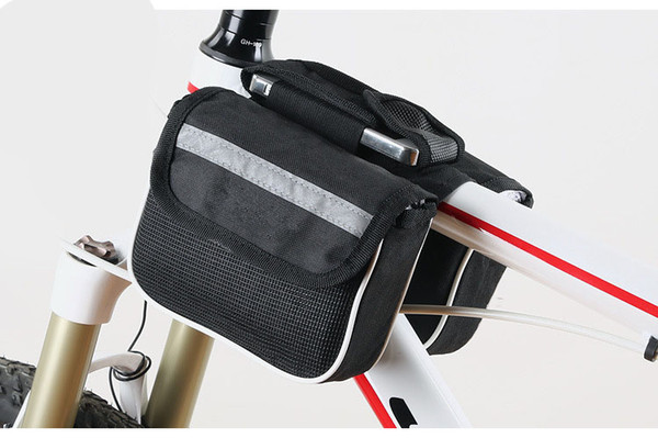 Bike Bags Bicycle Frame Front Tube Bag rainproof Mountain Bike two side Pouch Cycling Phone Holder Saddle Bag