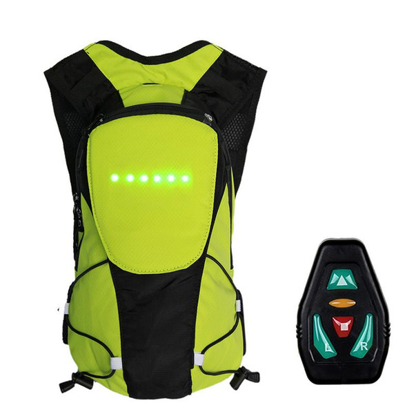 LED Light Turn Signal Light Backpack Wireless Remote Control Safety Backpack Bicycle Riding Night Warning Guiding Riding Bag