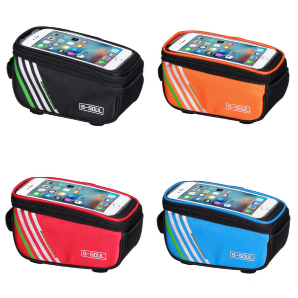 Touch Screen Bicycle Bags Cycling MTB Mountain Bike Frame Front Tube Storage Bag for 5.0 inch Mobile Phone Waterproof