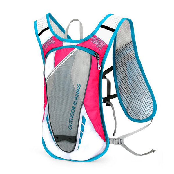 Hydration Pack Backpack Professional 12L Outdoors Mochilas Hydration Vest for Marathoner Running Race Cycling (Pink)