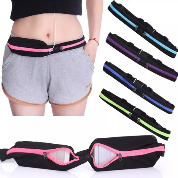 2018 Wholesale- Running Travel Waist Pocket Jogging Sports Portable Waterproof Cycling Bum Bag Outdoor Phone anti-theft Pack Belt Sport Bag