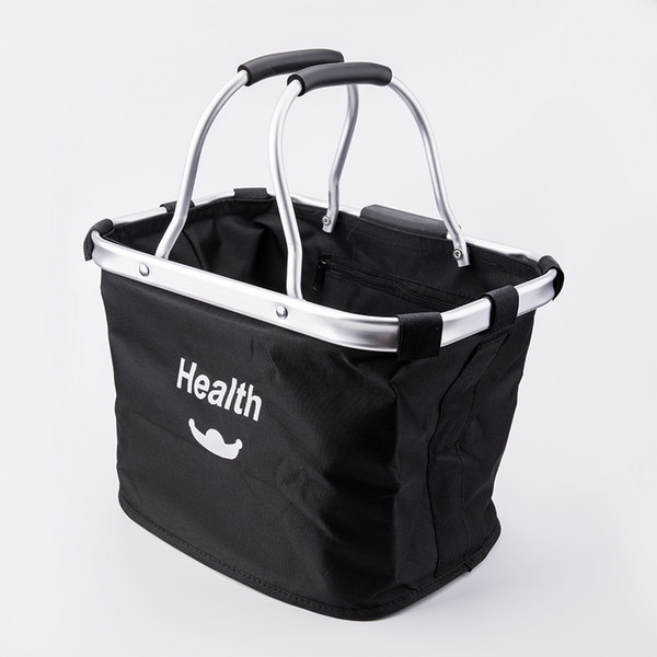 Mountain Bike Folding Bag Bicycle Basket Aluminum Handle Handle Storage Basket Shopping Quick Release Quick-fit Frame Bag