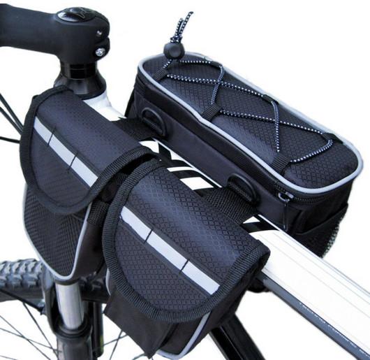 Domain1 Bike Bicycle 3 in 1 Multi-function Frame Tube Waterproof Pannier Bag Shoulder Bag