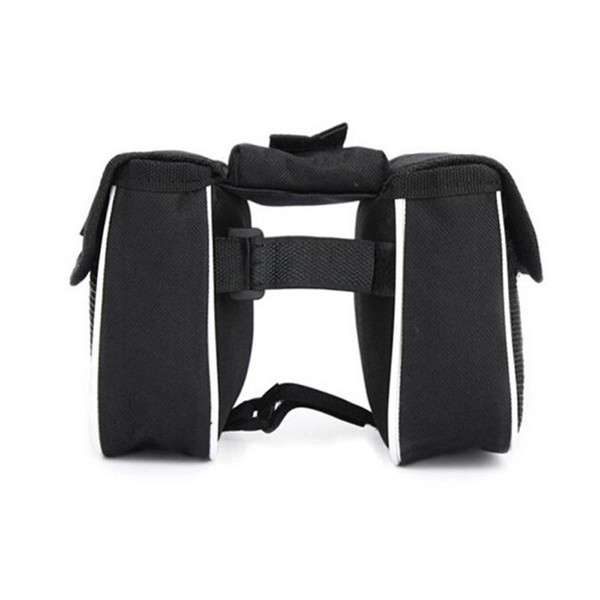 2019 Bicycle Mountain Bike Saddle Bag Cycling Front Frame Tube Handlebar Pannier Double Pouch Phone Bag with Reflective tapes