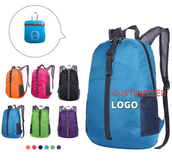 New Customized Logo Middle Line Backpack Student Polyester School Bag 6Colors Sport Foldable Cycling Bags Outdoor