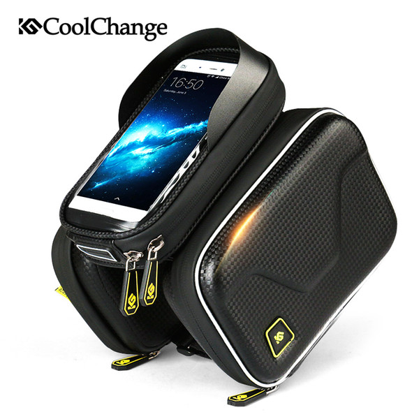 Cycling Waterproof Touch Screen Bicycle Bag Frame Front Top Bike Bag Double Pouch Cycling 6.0 in Cell Phone Accessories