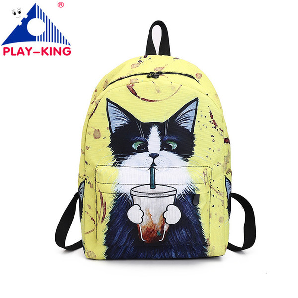 Playking outdoor Fashion Cure Backpack Fresh Canvas backpack For Teenagers Girls Large Capacity Ladies School Bag