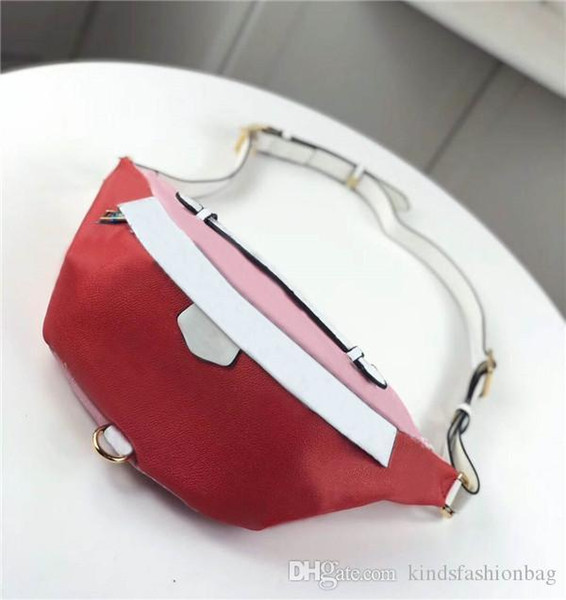 New Arrive Free Shipping Classic Brand Large Print Leather Waist Bag Best Quality Handbag Size 37*17*13cm 2 colors Cross Body