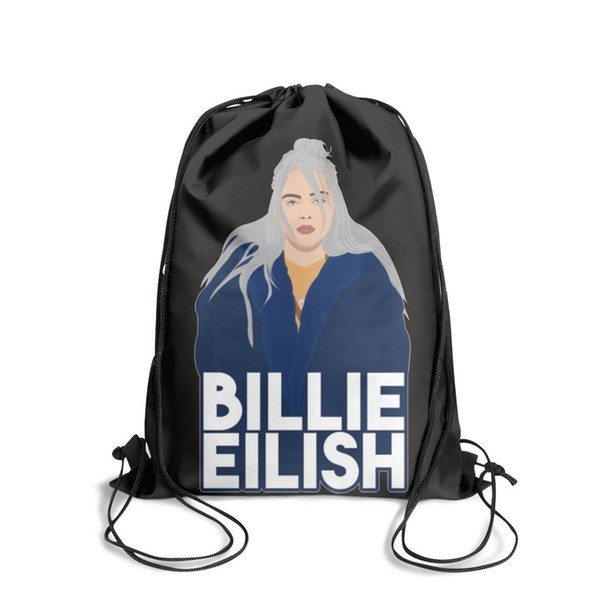 Billie EilishFashion belt belt backpack, design cool character reusable string package, suitable for outdoor