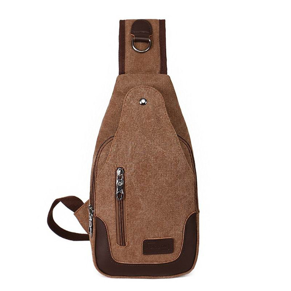 New Men Canvas Carry-On Small Chest Bag Sling Pack Unbalanced Backpack Single Shoulder Bag for Student Cross Body Male Bag