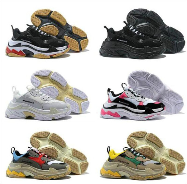 Triple S 17fw Sneakers For Mens Womens Casual Shoes Vintage Kanye West Old Grandpa Trainer Sneaker Shoes