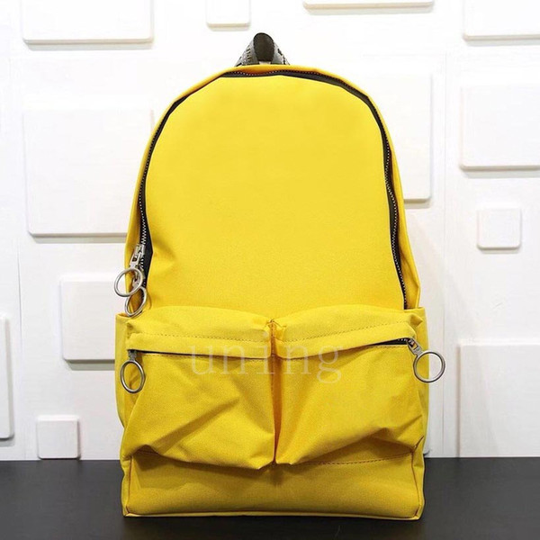 2020
 OW
 WHITE
 bag Red letter Bag Men Canvas Bags mens designer backpacks womens Rucksack yellow backpack v71232#