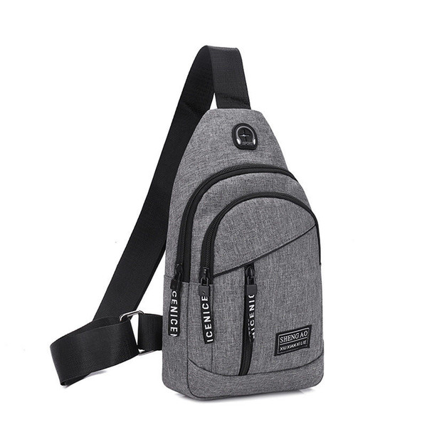 Small Backpack Men's and Women's Chest Bags Tide Shoulder Bag Sports Messenger Bag Casual Shoulder Bag Pure Color Oxford Canvas Shoulder