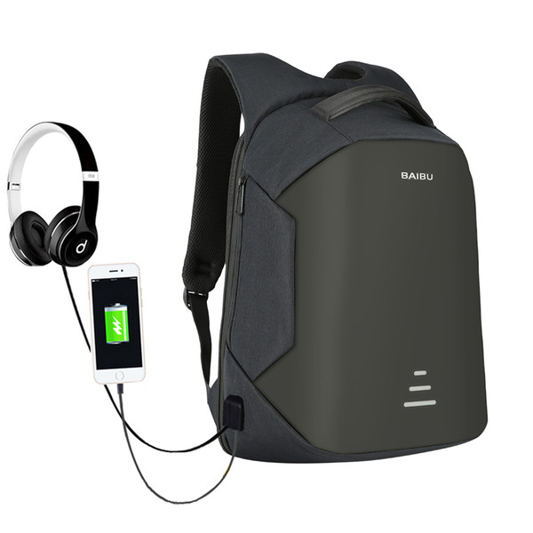 Laptop backpack w/ USB charging port anti theft shoulder pack waterpoof computer backapck for men women fits up to 15.6