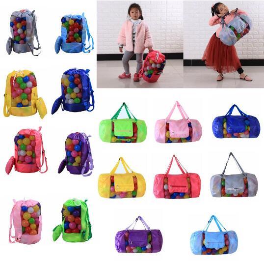 Kids Mesh beach bag shell bag Pouch Tote portable Folding Toys Storage Bags toys kids sandboxes Backpack D24*H48cm 12PCS 16styles