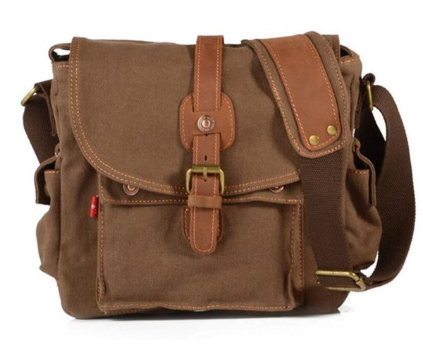 men bags Vintage Canvas Leather Satchel School Shoulder Backpacks Messenger Bag Outdoor Bags outdoor backpack