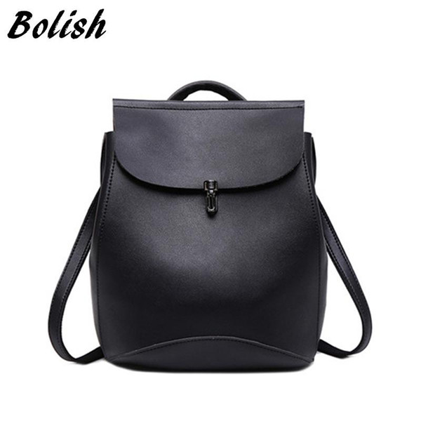 brand high quality PU leather women backpack vintage backpack for teenage girls casual bags female travel bag