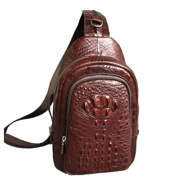 Crocodile skin day pack for men 02