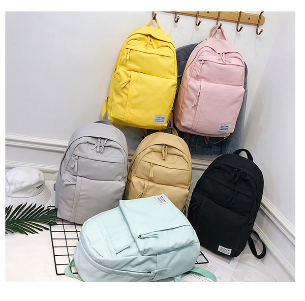 Made in China exquisite female bag new women's Korean version of the tide wild canvas backpack high school students solid color fashion simp