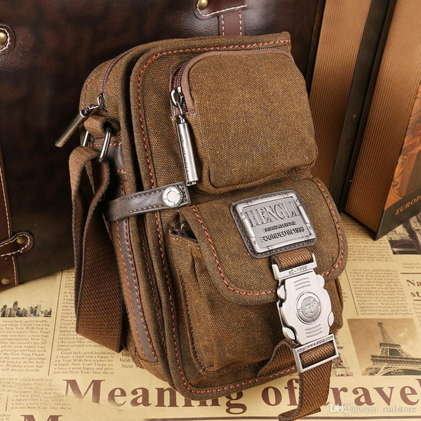 NEW Sale! 2017 canvas versatile casual shoulder messenger bags for men retro travel Chest pack free shipping