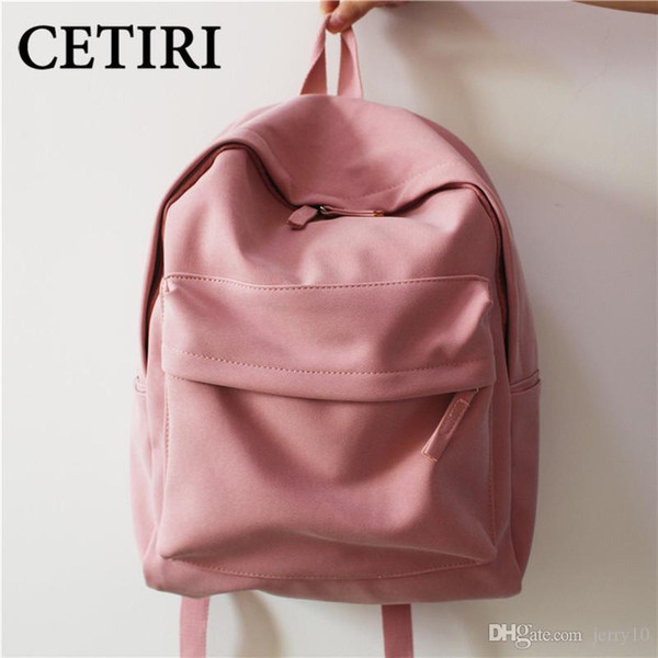 School Girl Backpack Women Leather Pu Love Pink Harajuku Backpack Teenagers Travel Bookbag Mochila Couple Black Sac A Dos