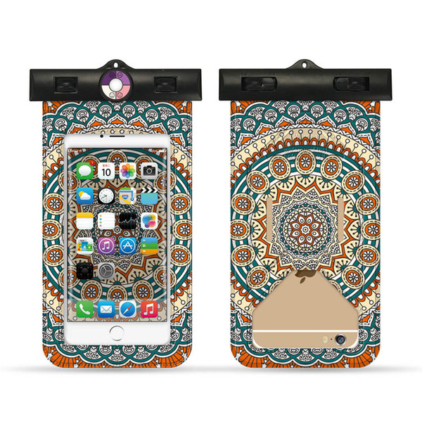 Floral Outdoor Waterproof Cellphone Bag Phone Swimming Halter Bags Bordered Design Waterproof Bag Imitation Ultraviolet Bags