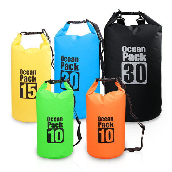 10L/15L/20L/30L Outdoor Waterproof Dry Backpack Water Floating Bag Diving Bags Roll Top Sack for Kayaking Rafting Boating