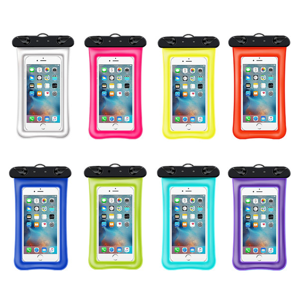 Waterproof Phone Pouch Universal Floating Waterproof Case Fingerprints Available TPU Clear Dry Bag for iPhone X 8 7 6 Plus