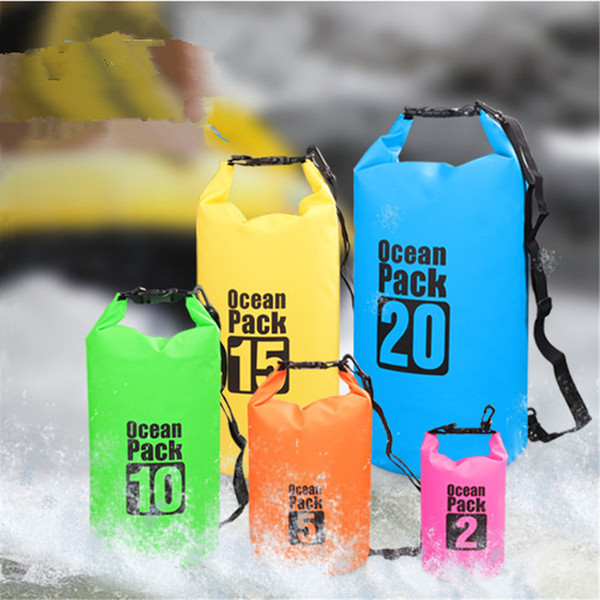 Fashion Dry Storage 20L 30L Summer Travel Waterproof Bucket Sport Outdoor Packs Dry Drifting Bag PVC Outdoor Beach Backpack