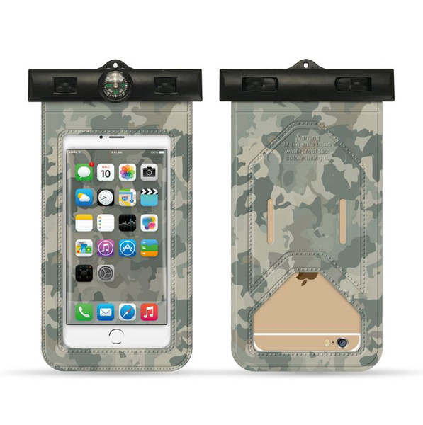 Top Camouflage Universal Cover Waterproof Phone Case For iPhone X 7 6 Samsung Coque Pouch Waterproof Bag Case Swim Waterproof Case