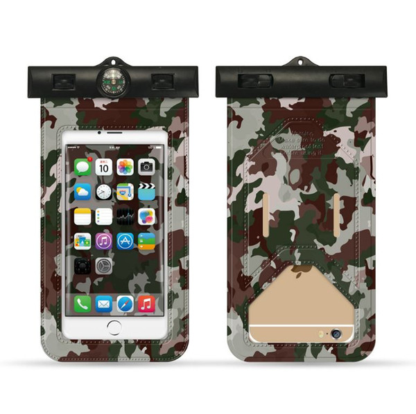 New Coming Camouflage Universal Cover Waterproof Phone Case For iPhone X 7 6 Samsung Coque Pouch Waterproof Bag Case Swim Waterproof Case