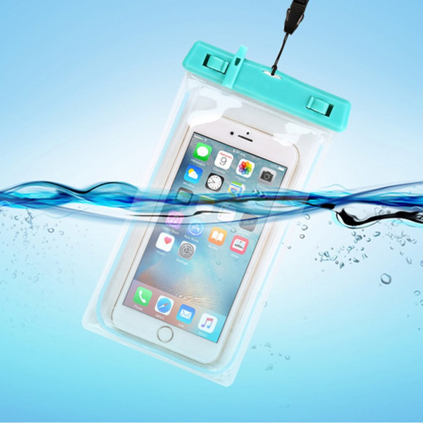 5 Colors Luminous With Whistle Waterproof Bag Mobile Phone Bag / Swimming Rafting Water Sports Essential